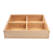 Wooden Kiwami 4 Divided Bento Box 10"