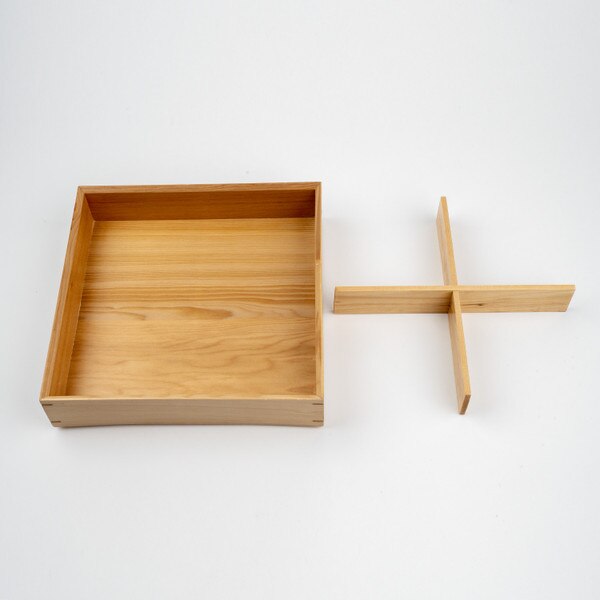 Image of Wooden Kiwami 4 Divided Bento Box 10" 7