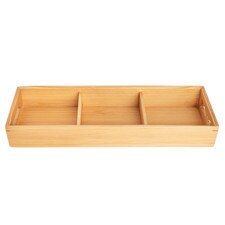 Wooden Kiwami 3 Divided Bento Box 14.75"