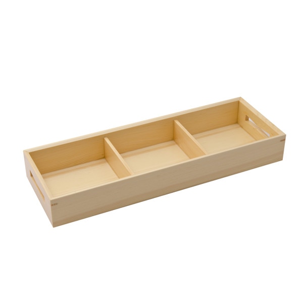 Image of Wooden Kiwami 3 Divided Bento Box 14.75" 5