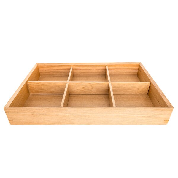 Image of Wooden Kiwami 6 Divided Bento Box 14.75" 1