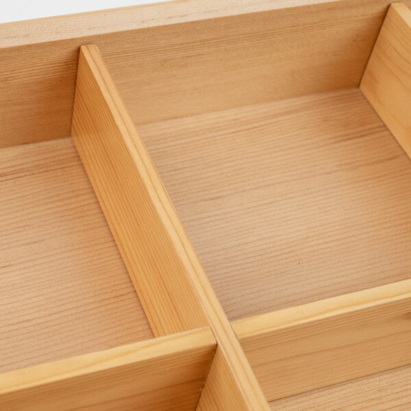 Image of Wooden Kiwami 6 Divided Bento Box 14.75" 4