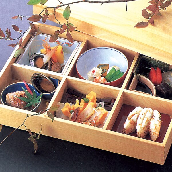 Image of Wooden Kiwami 6 Divided Bento Box 14.75" 5