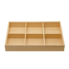 Wooden Kiwami 6 Divided Bento Box 14.75"