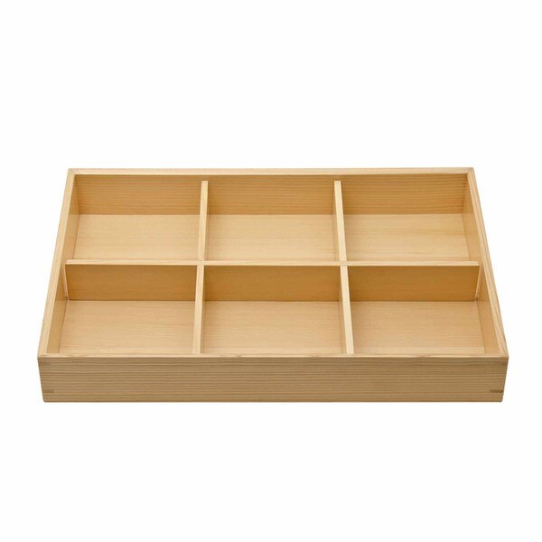 Image of Wooden Kiwami 6 Divided Bento Box 12"