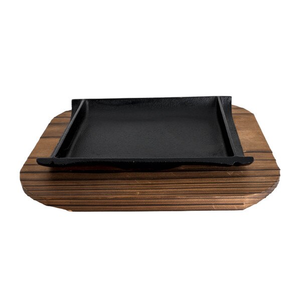 Image of Cast Iron Steak Pan w/ Wooden Base 10.5" 1
