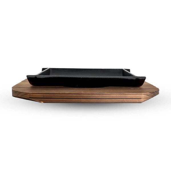 Image of Cast Iron Steak Pan w/ Wooden Base 10.5" 2