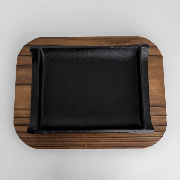 Image of Cast Iron Steak Pan w/ Wooden Base 10.5" 3