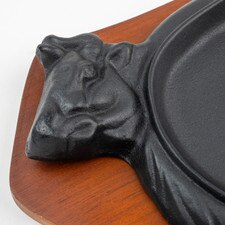 Ox Steak Pan w/ Dark Brown Wooden Base 13" hover-image