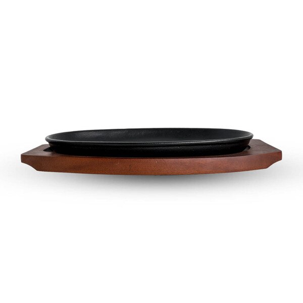 Image of Cast Iron Steak Pan w/ Wooden Base 11.75" 2