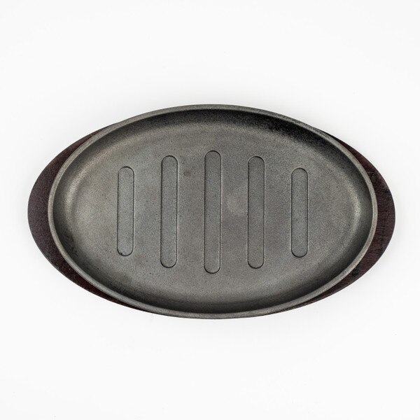 Image of Cast Iron Steak Pan w/ Wooden Base 13.25" 3