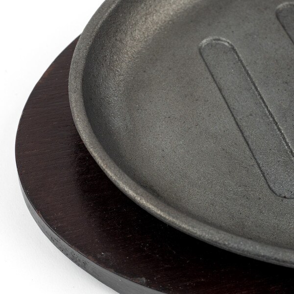 Image of Cast Iron Steak Pan w/ Wooden Base 13.25" 4