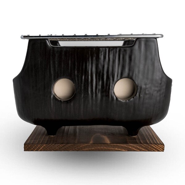 Image of Black Rectangular Charcoal Konro Grill 7" 2