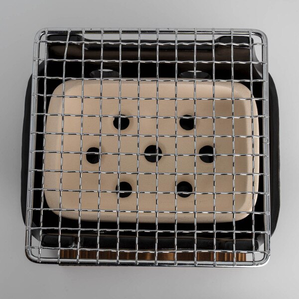 Image of Black Rectangular Charcoal Konro Grill 7" 3