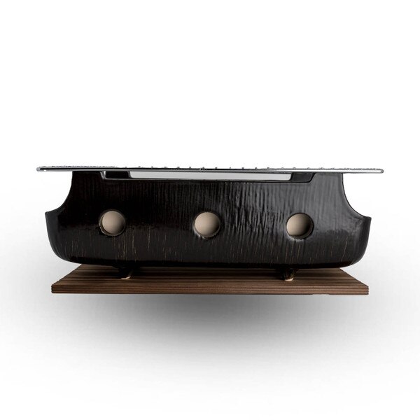 Image of Black Rectangular Charcoal Konro Grill 12.75" 2