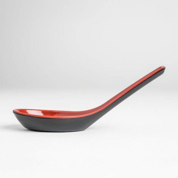 Image of Melamine Red Black Spoon 5.5" 2