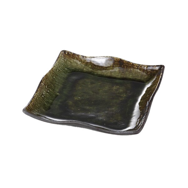 Image of Sand Texture Oribe Square Plate 9.25"