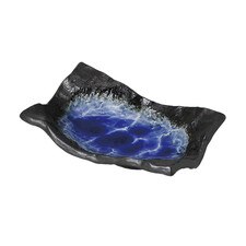 Deep Ocean Blue Abstract Plate 7.25"