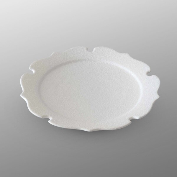 Image of Snow White Floral Rim Plate 7.25"