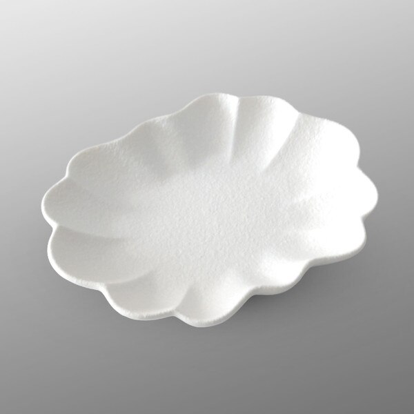 Image of Snow White Rinka Oval Plate 7"
