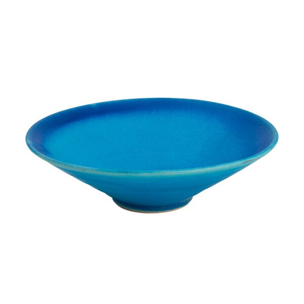 Image of Turquoise Blue Shallow Bowl 5.75"