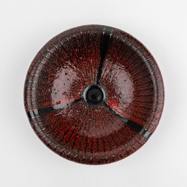 Image of Red Yuzu Tenmoku Bowl 7" 2
