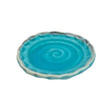 Turquoise Blue Wave Rim Plate 5"