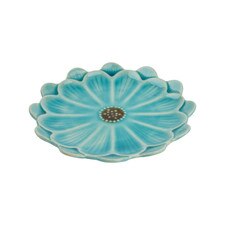 Turquoise Blue Daisy Plate 4.75"