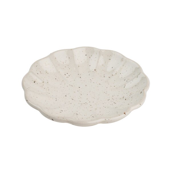 Image of White Unofu Kikuwari Plate 4"
