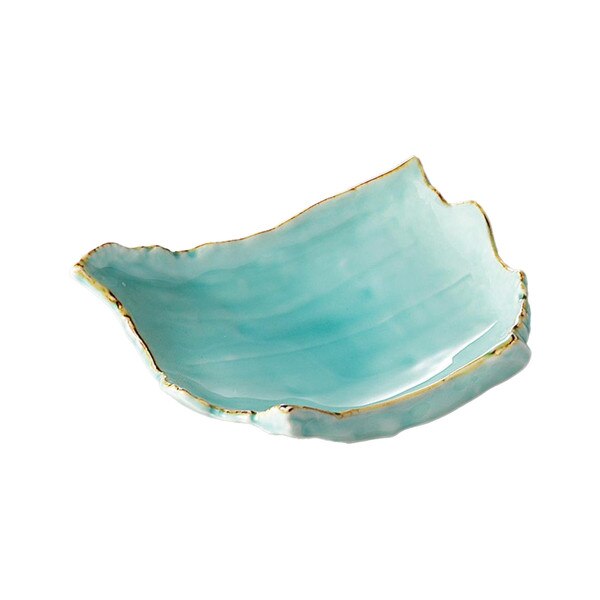 Image of Marine Blue Chigiri Abstract Plate 8.25"