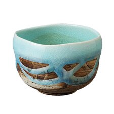 Blue Glaze Matcha Bowl 4.25"