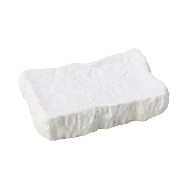 Image of White Matte Rock Rectangular Plate 7"