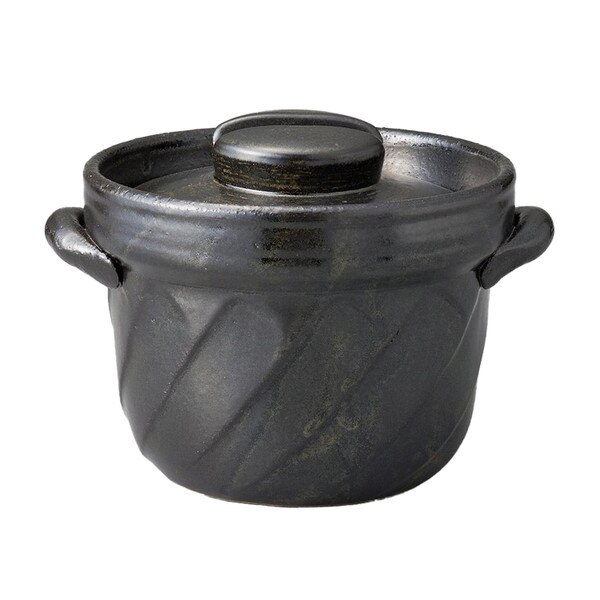 Image of Black Twisted Rice Pot (1 Cup) 6.75"