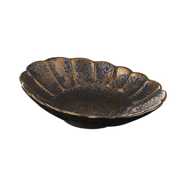 Image of Gold Tataki Oval Bowl 8.75"