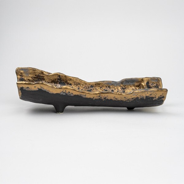 Image of Gold Tataki Abstract Plate 12.5" 2