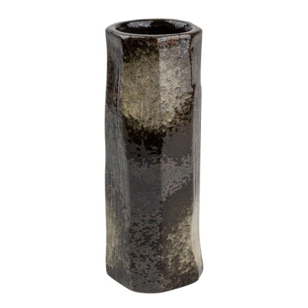 Image of Black Iga Octagonal Vase 3.25"