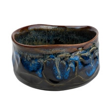 Black Blue Gold Matcha Bowl 5"