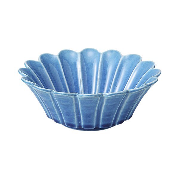 Image of Turquoise Blue Flower Bowl 5.5"
