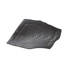 Carbonized Wood Grain Irregular Square Plate 7.75"