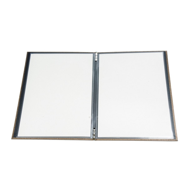 Image of Line Textured Brown Menu Book 2