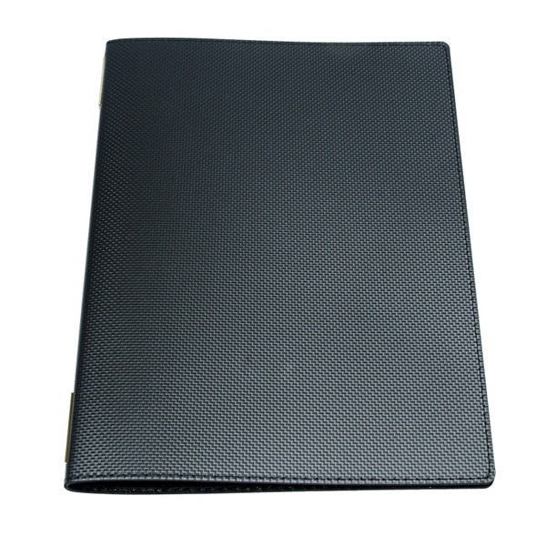 Image of Black Vinyl Carbon Fiber Menu Cover 1