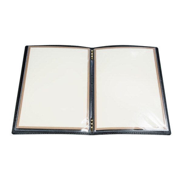 Image of Brown Vinyl Carbon Fiber Menu Cover 2