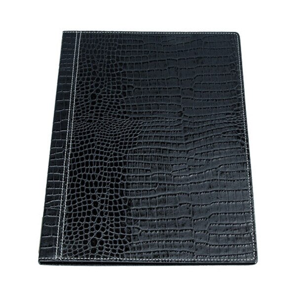 Image of Crocodile Patterned Black Leather Menu Book 1