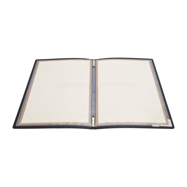 Image of Black Synthetic Leather Menu Cover 2