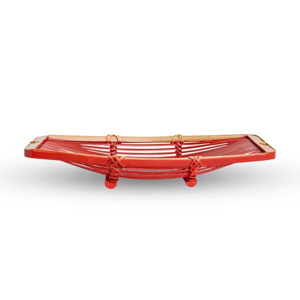 Image of Red Towel Bamboo Tray 2