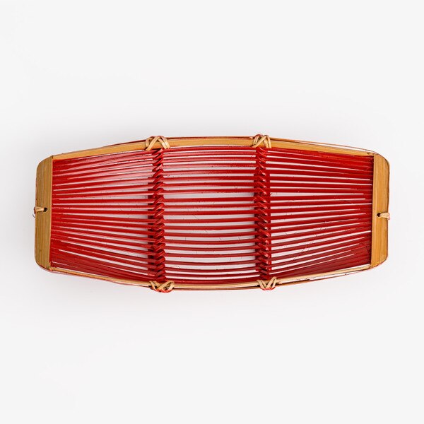 Image of Red Towel Bamboo Tray 3