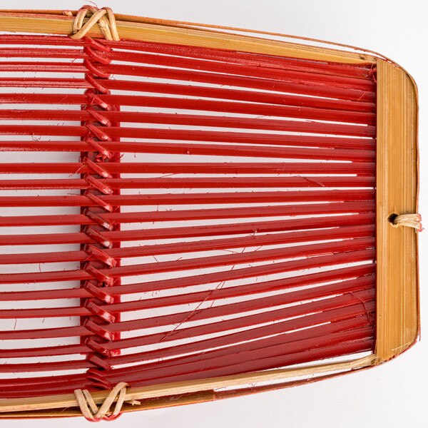 Image of Red Towel Bamboo Tray 4