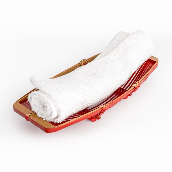 Image of Red Towel Bamboo Tray 5