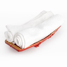 Red Towel Bamboo Tray hover-image