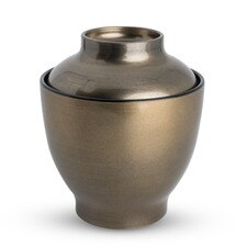 Resin Brushed Gold Lidded Soup Bowl 3"